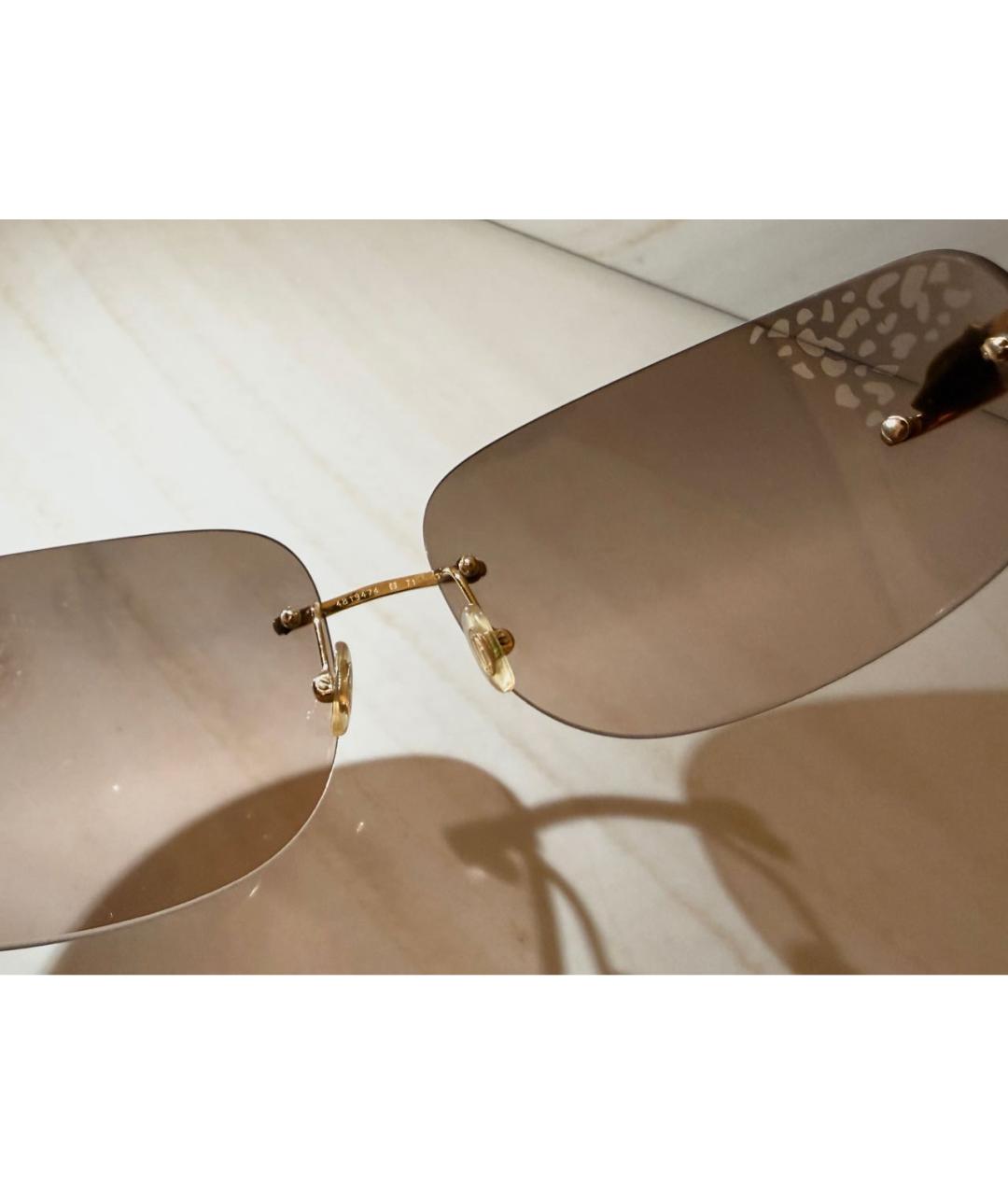 CARTIER Золотые металлические солнцезащитные очки, фото 6