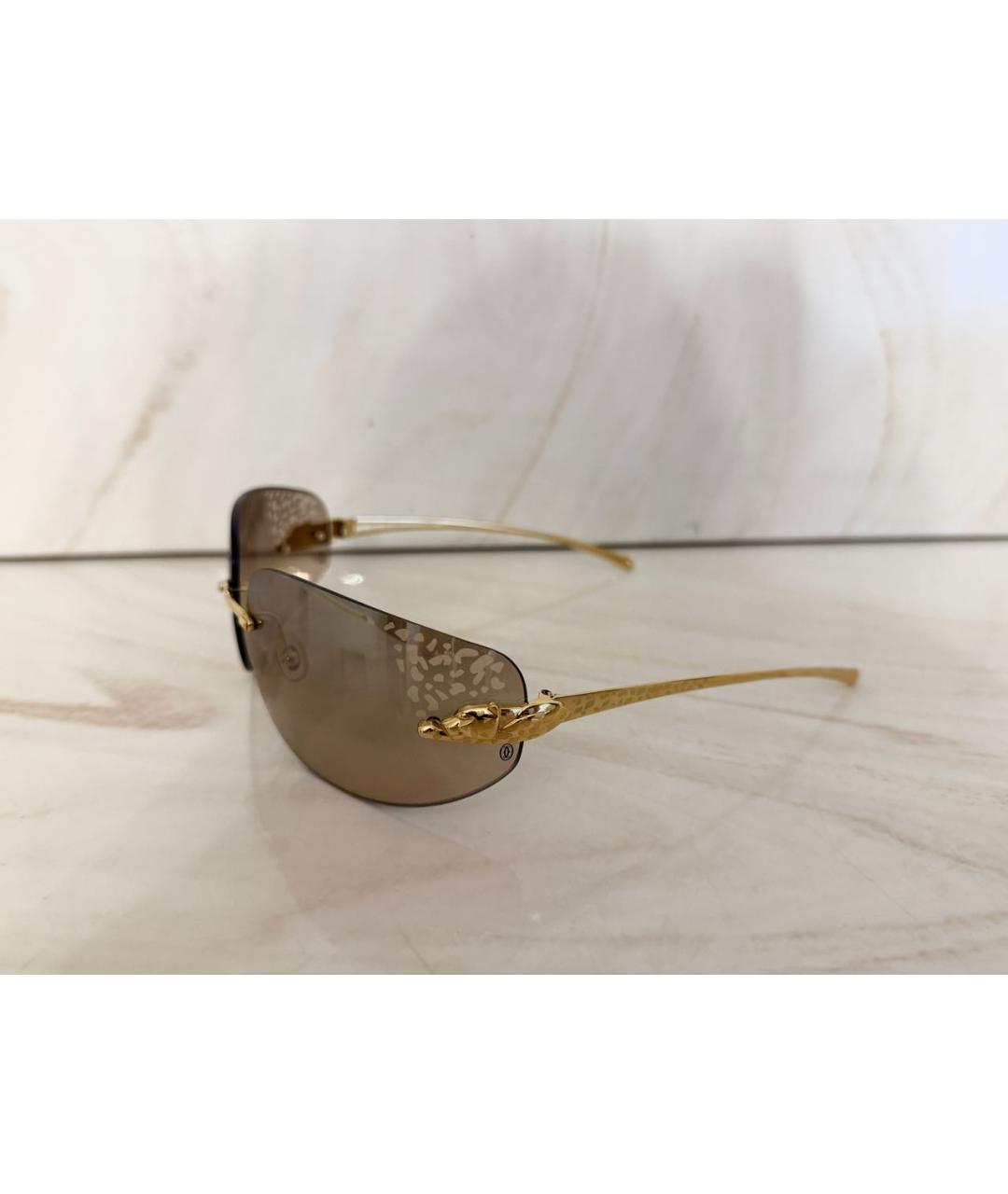 CARTIER Золотые металлические солнцезащитные очки, фото 2