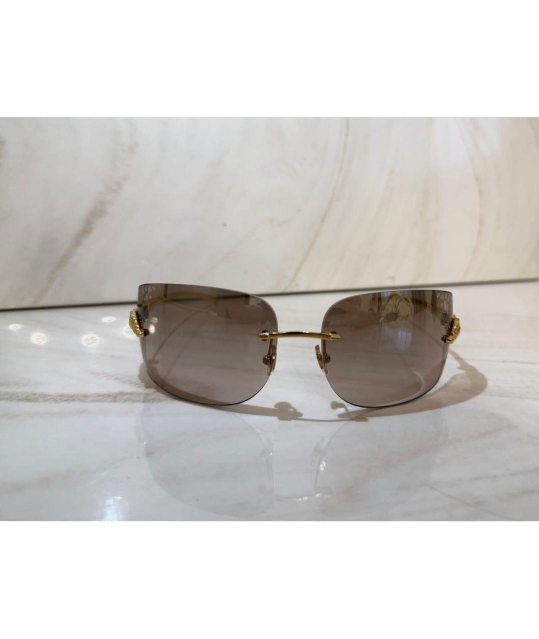 CARTIER Золотые металлические солнцезащитные очки, фото 3