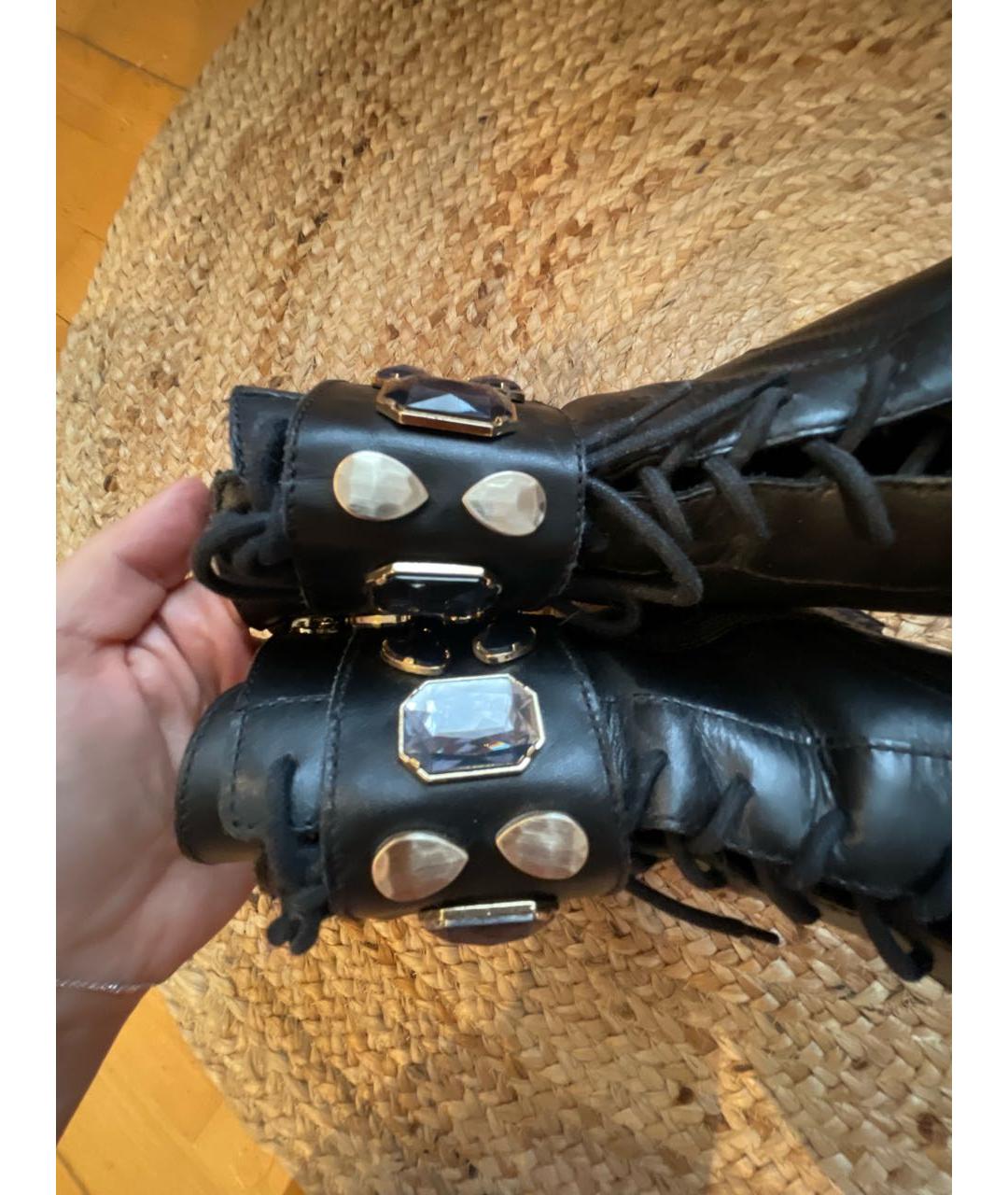 PATRIZIA PEPE Черные кожаные ботинки, фото 6