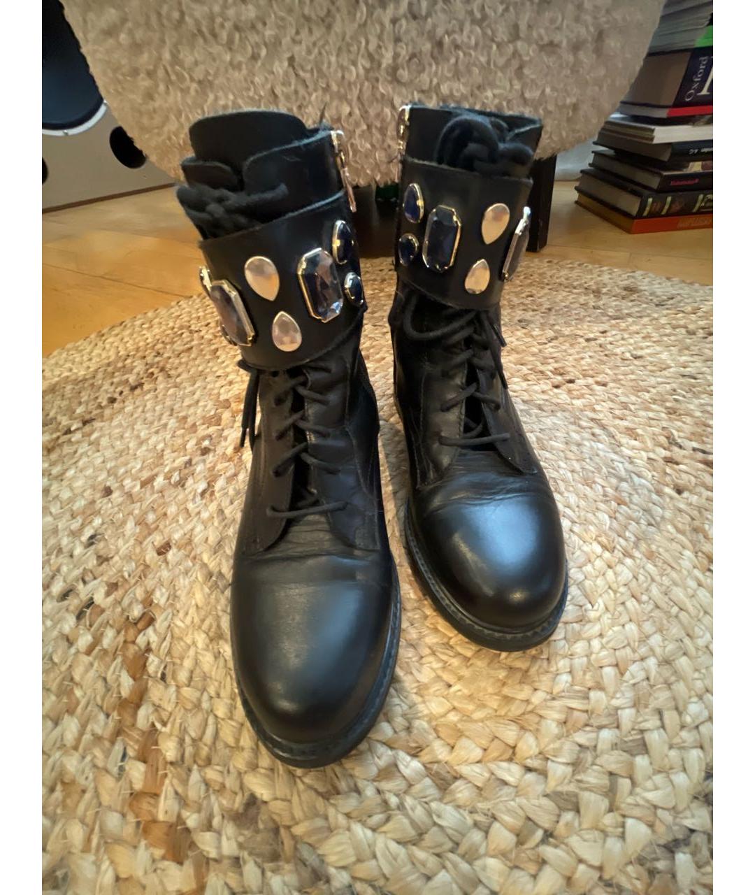 PATRIZIA PEPE Черные кожаные ботинки, фото 2