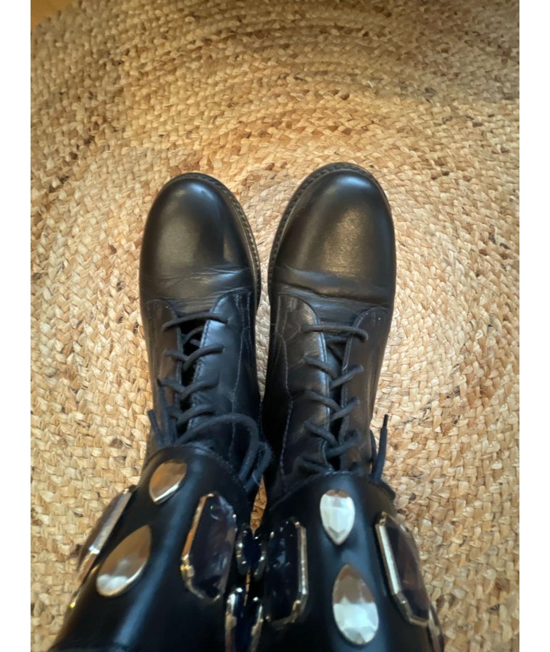 PATRIZIA PEPE Черные кожаные ботинки, фото 3