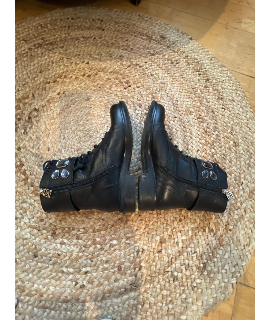 PATRIZIA PEPE Черные кожаные ботинки, фото 8