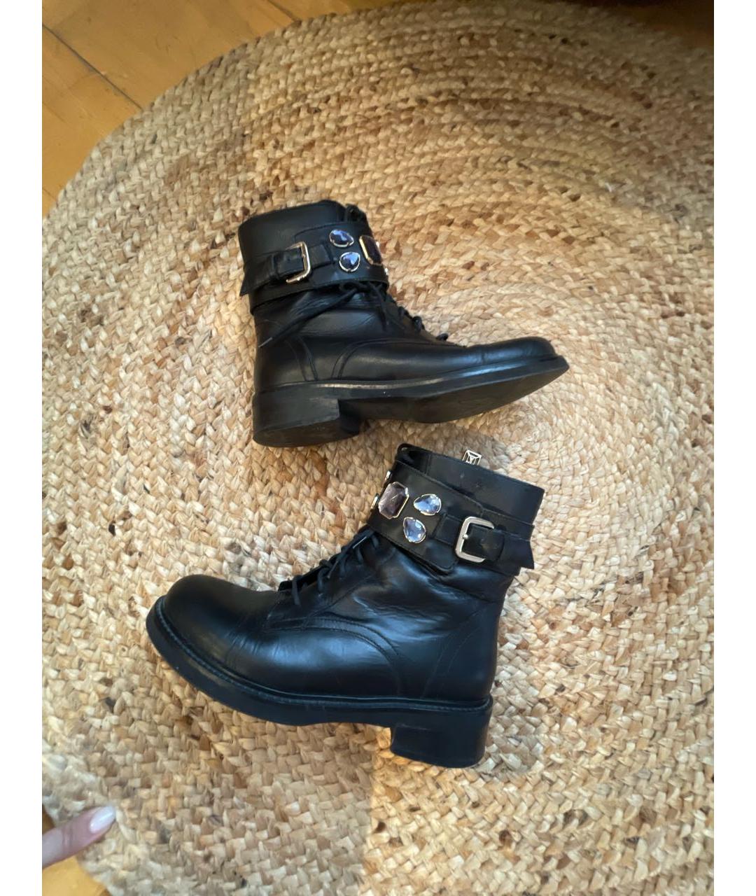 PATRIZIA PEPE Черные кожаные ботинки, фото 5