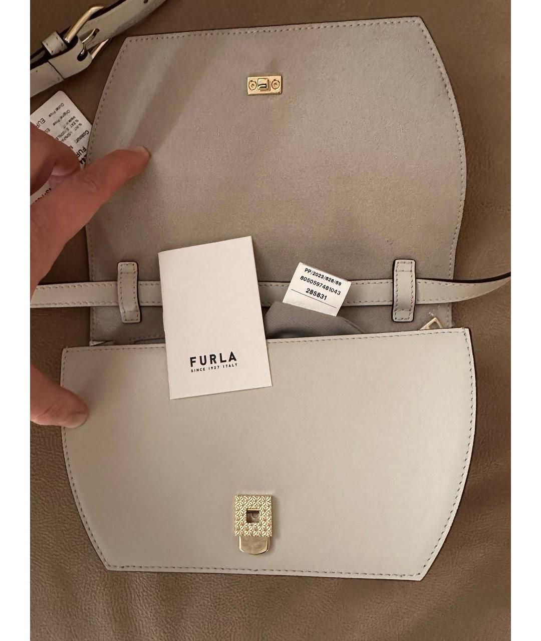 FURLA Белая кожаная сумка через плечо, фото 2