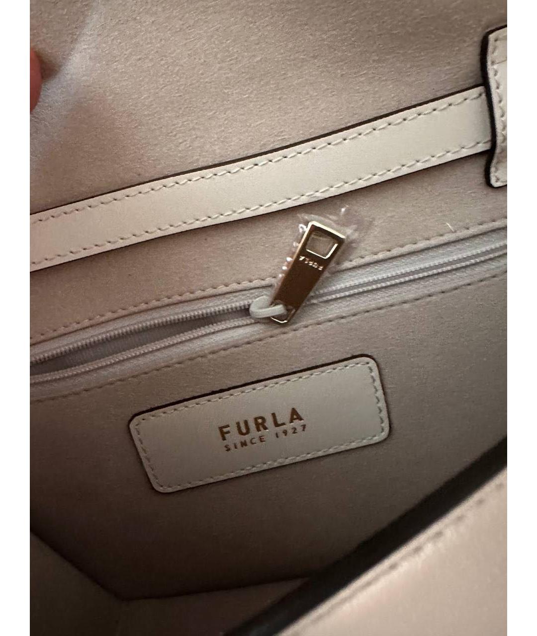 FURLA Белая кожаная сумка через плечо, фото 3