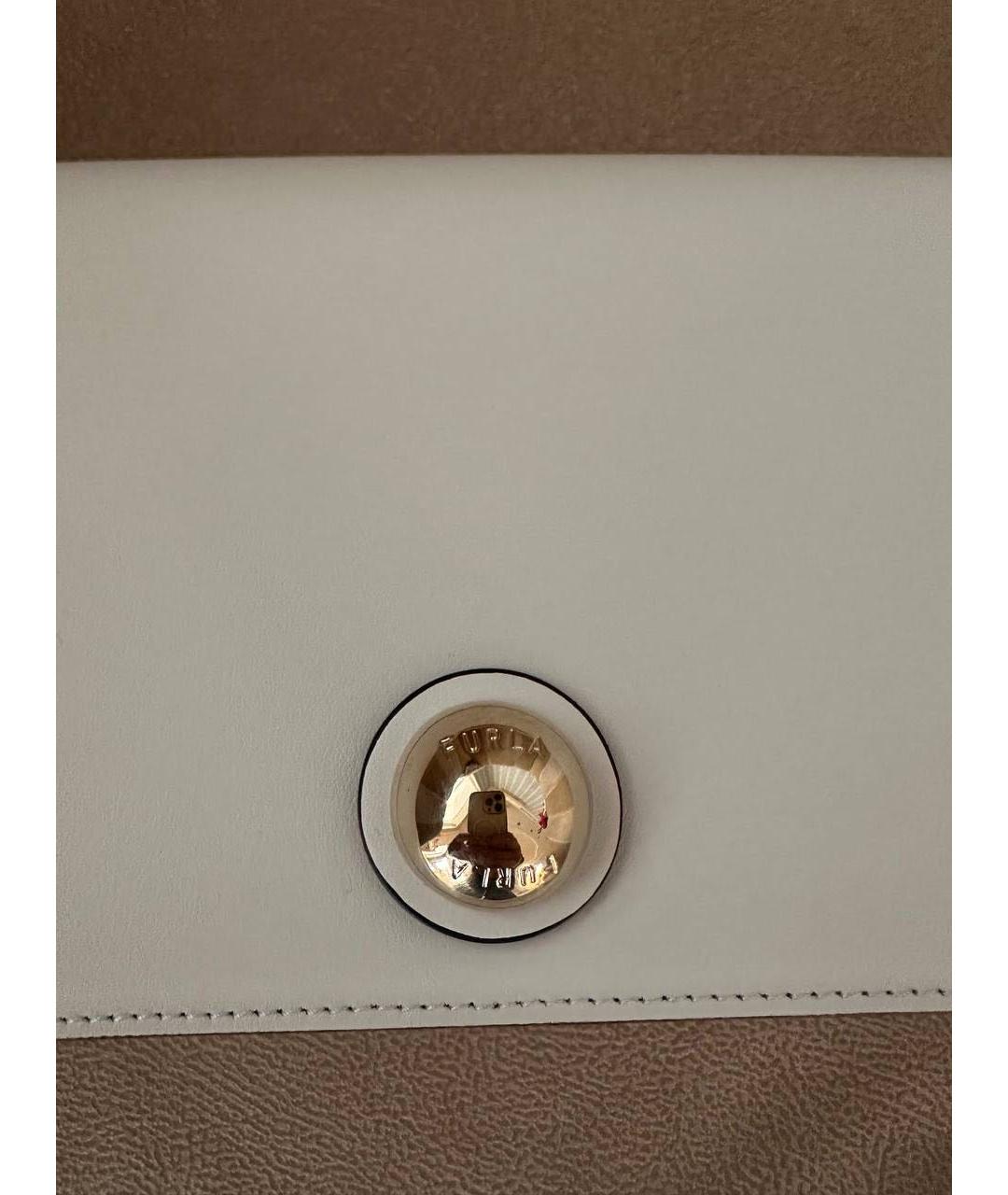FURLA Белая кожаная сумка через плечо, фото 4