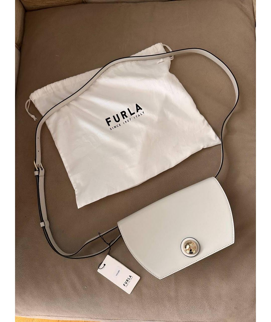 FURLA Белая кожаная сумка через плечо, фото 5
