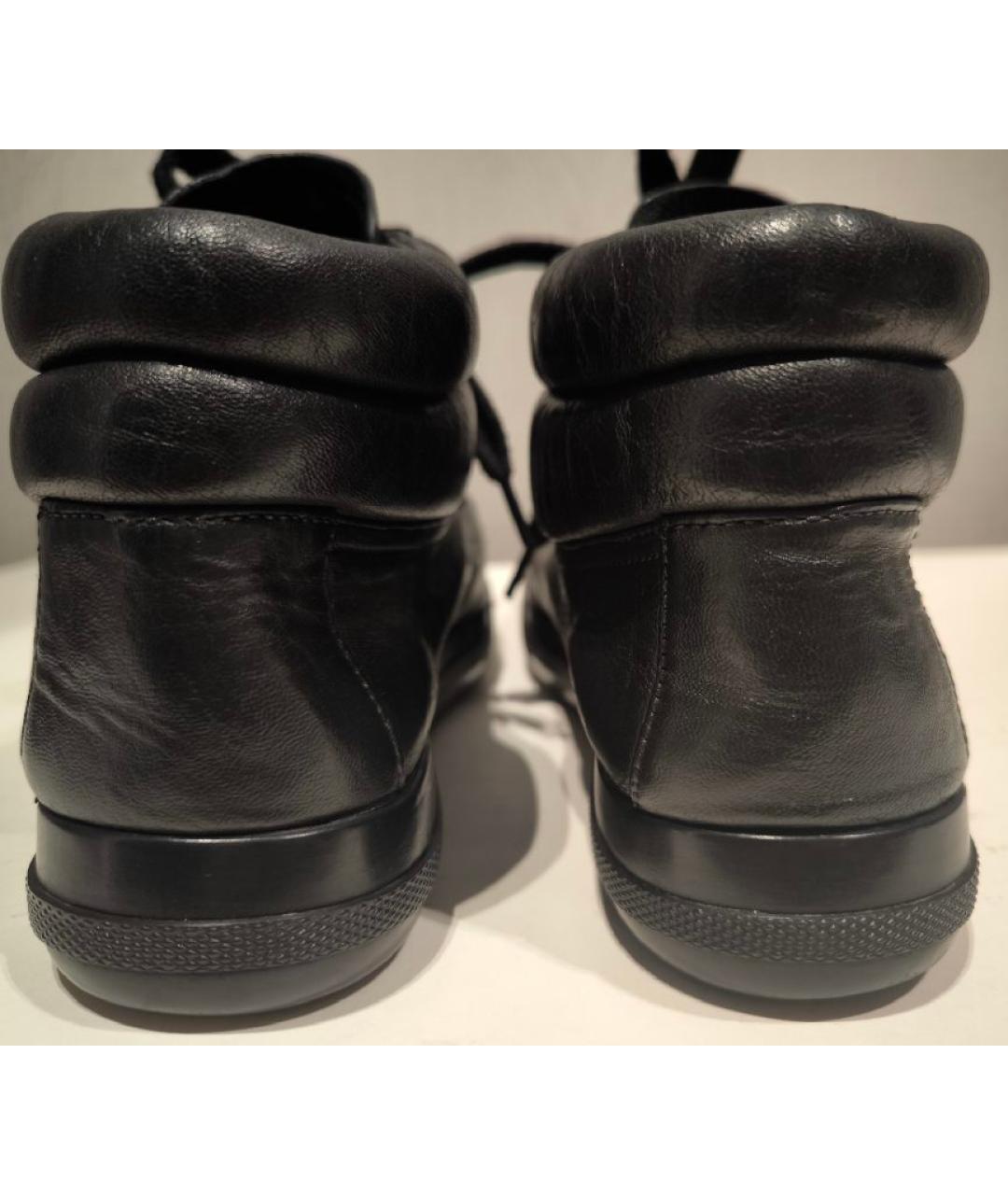 PRADA Черные кожаные ботинки, фото 4