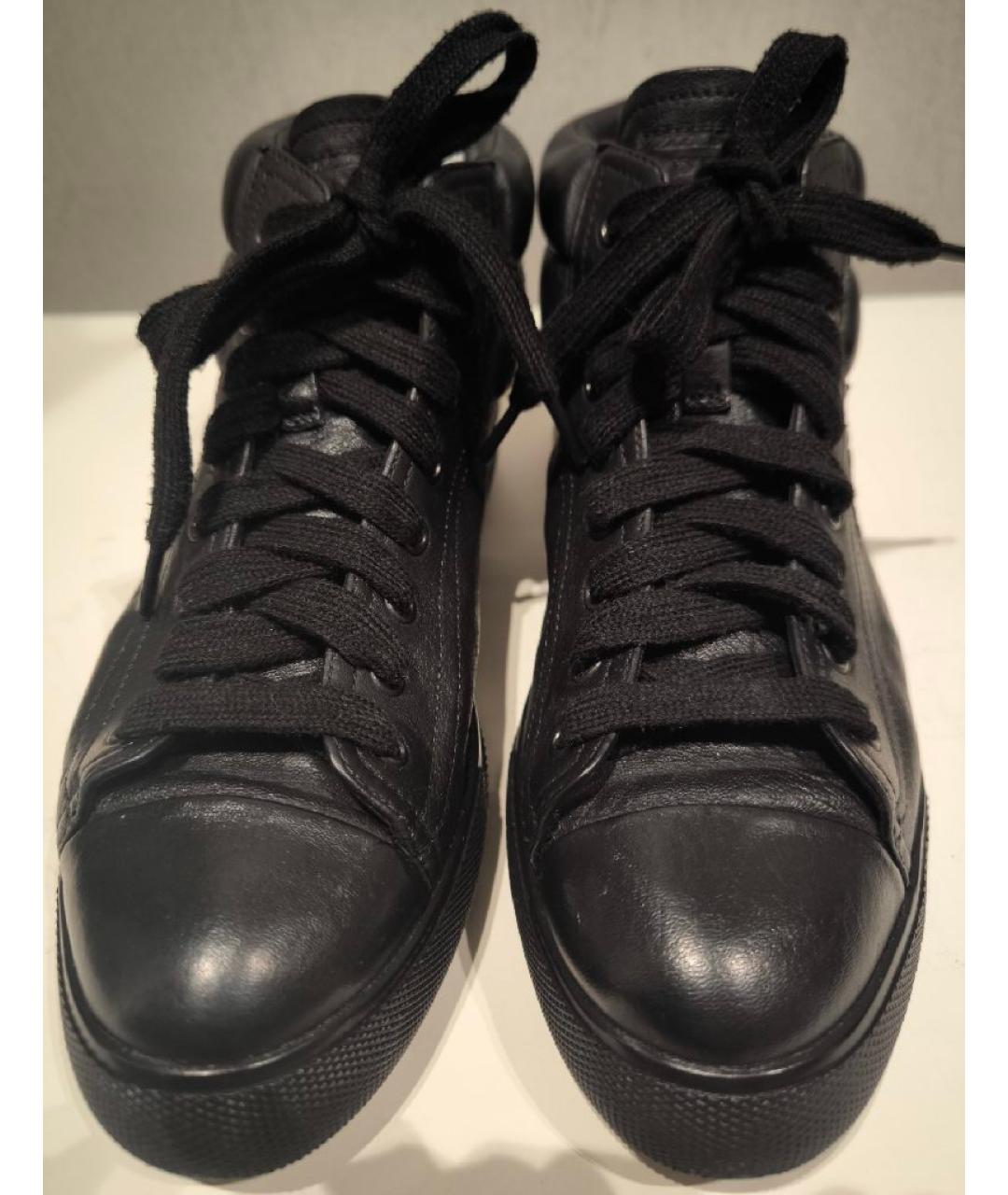 PRADA Черные кожаные ботинки, фото 2