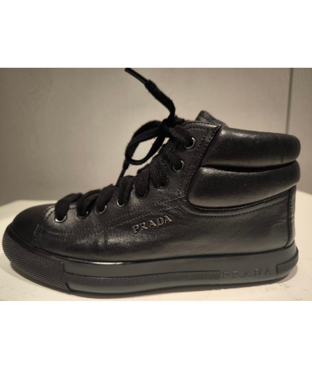 PRADA Черные кожаные ботинки, фото 10