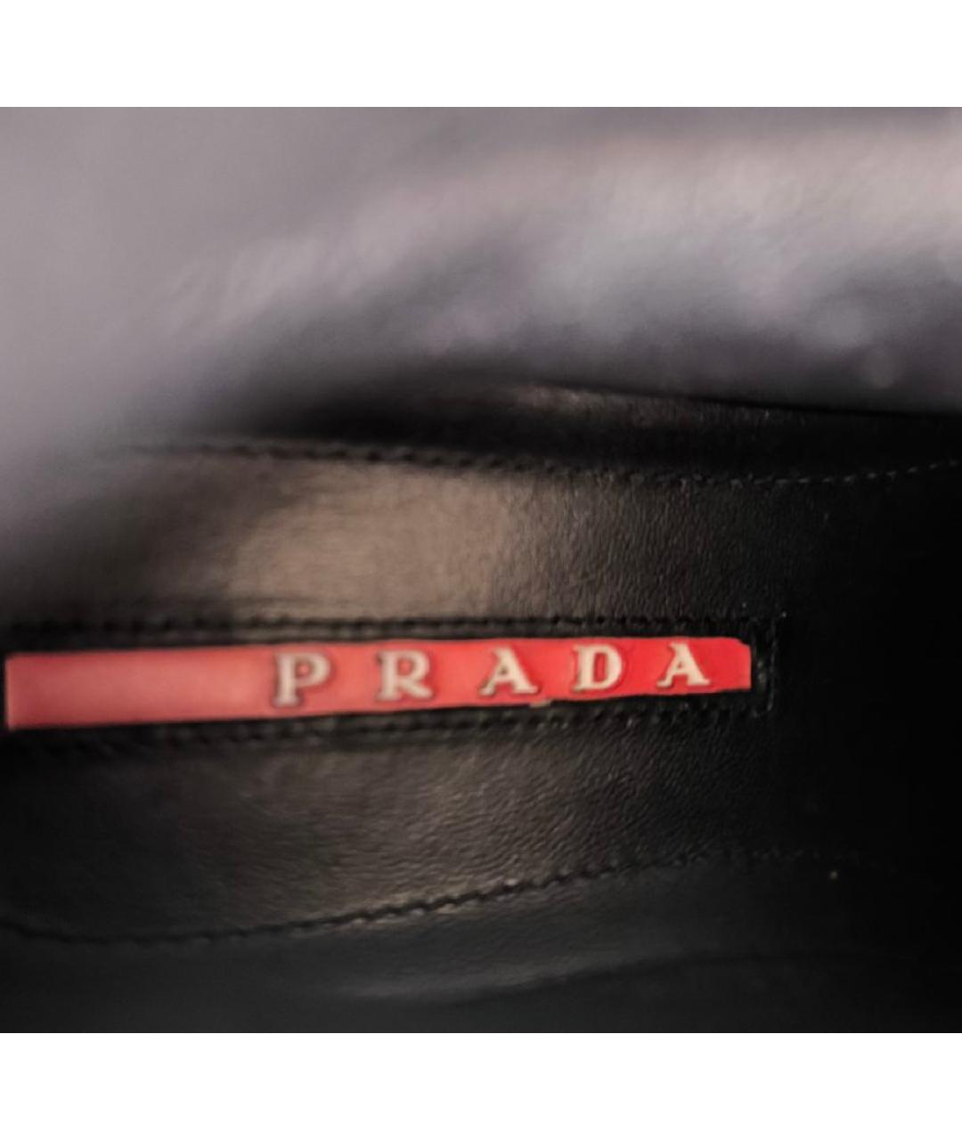 PRADA Черные кожаные ботинки, фото 9