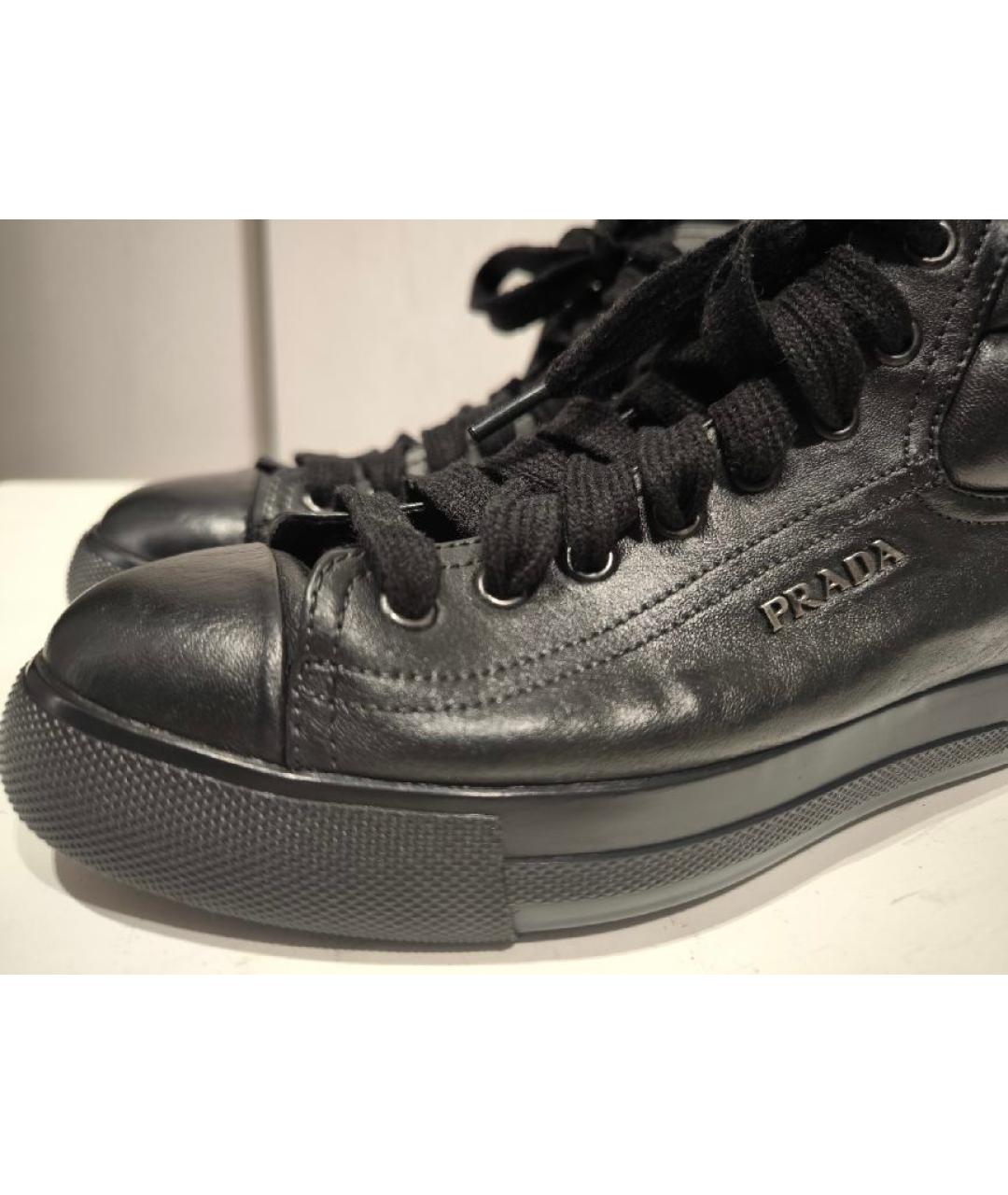 PRADA Черные кожаные ботинки, фото 7