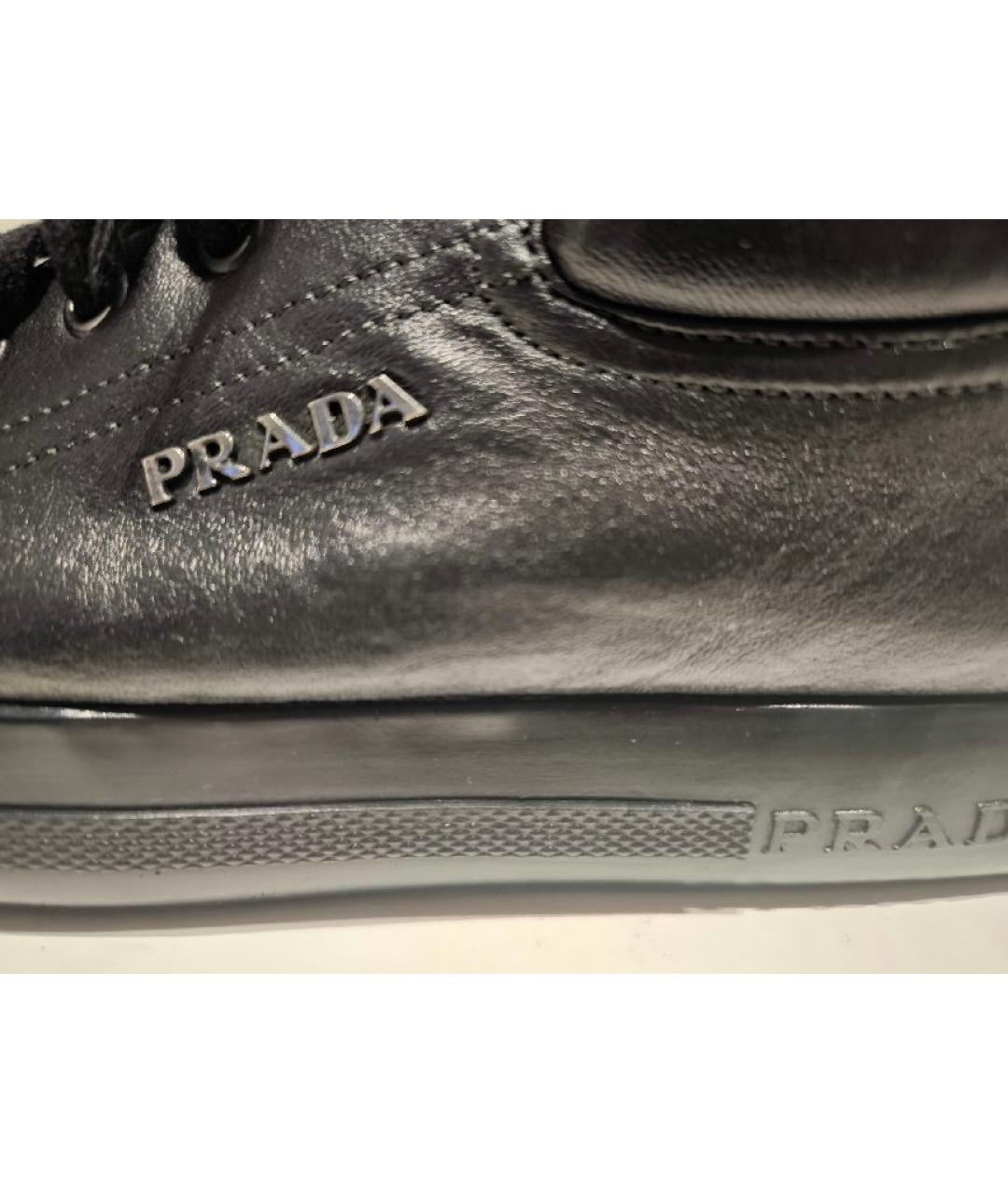 PRADA Черные кожаные ботинки, фото 6