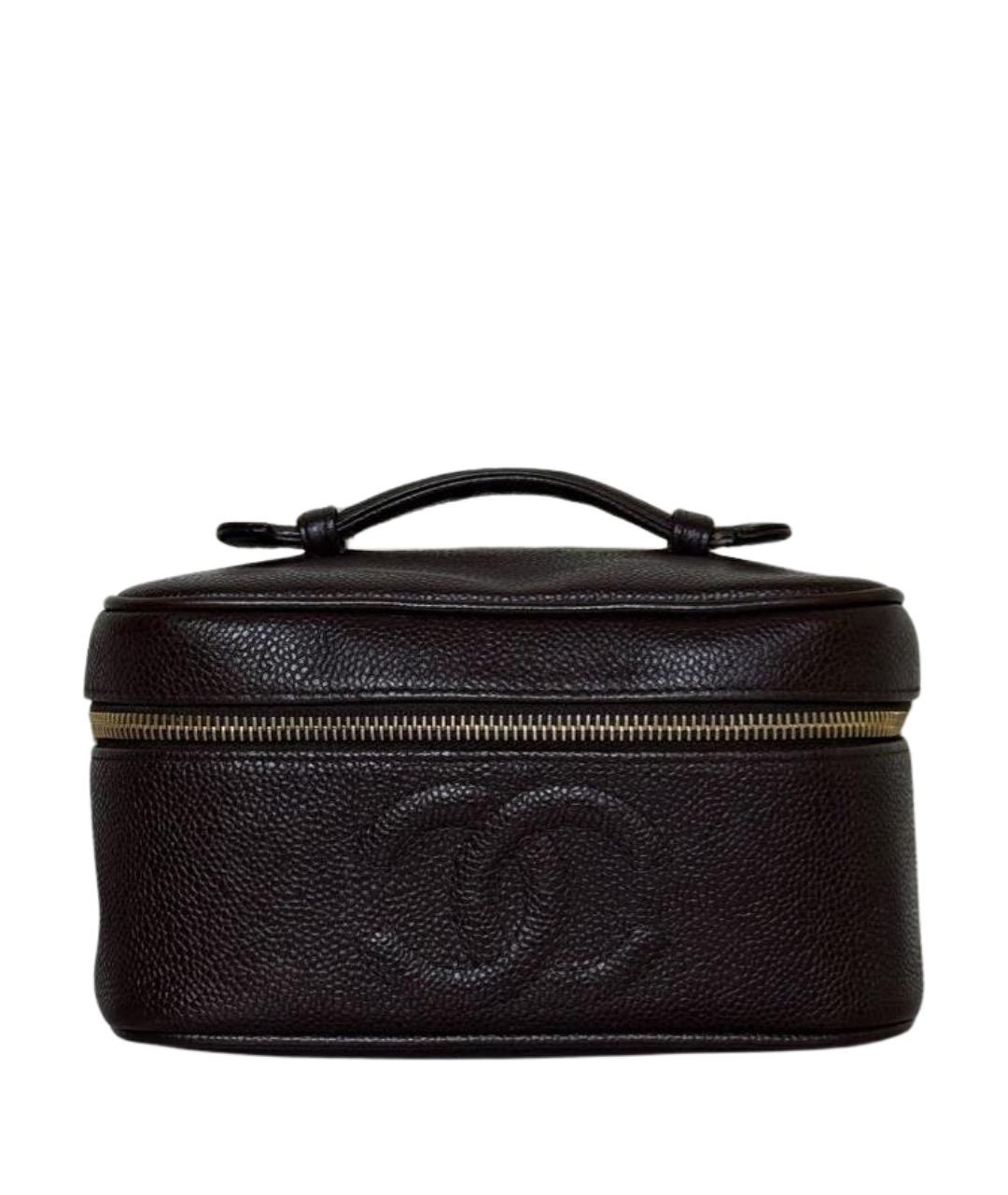 CHANEL Коричневая кожаная косметичка, фото 1