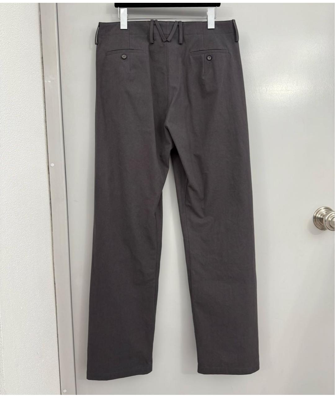 MAGDA BUTRYM Антрацитовые хлопковые прямые брюки, фото 2