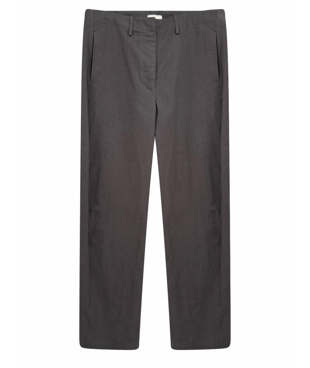 MAGDA BUTRYM Антрацитовые хлопковые прямые брюки, фото 1