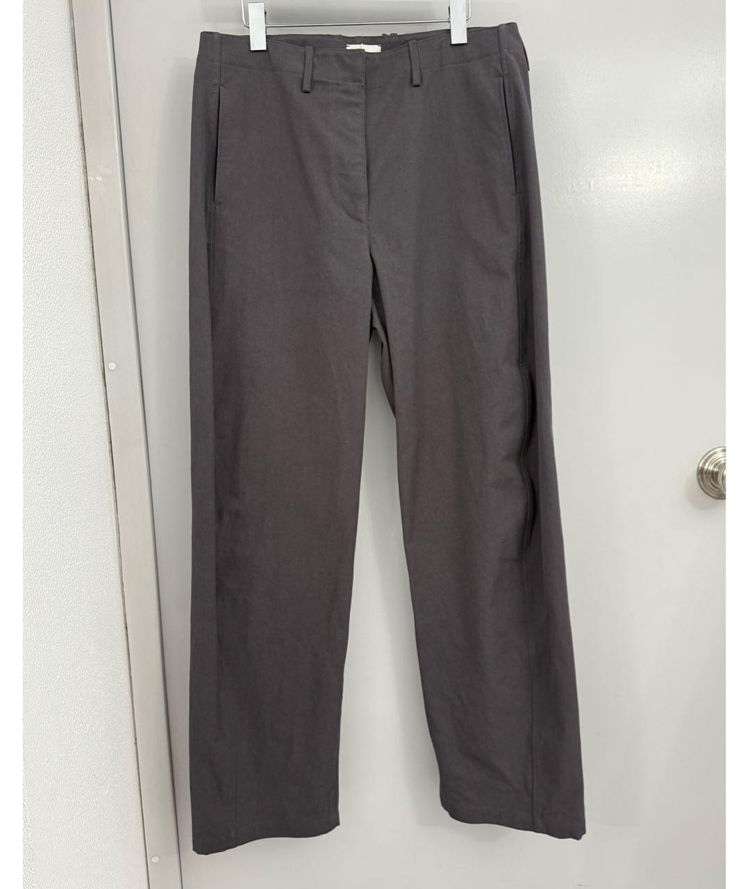 MAGDA BUTRYM Антрацитовые хлопковые прямые брюки, фото 5