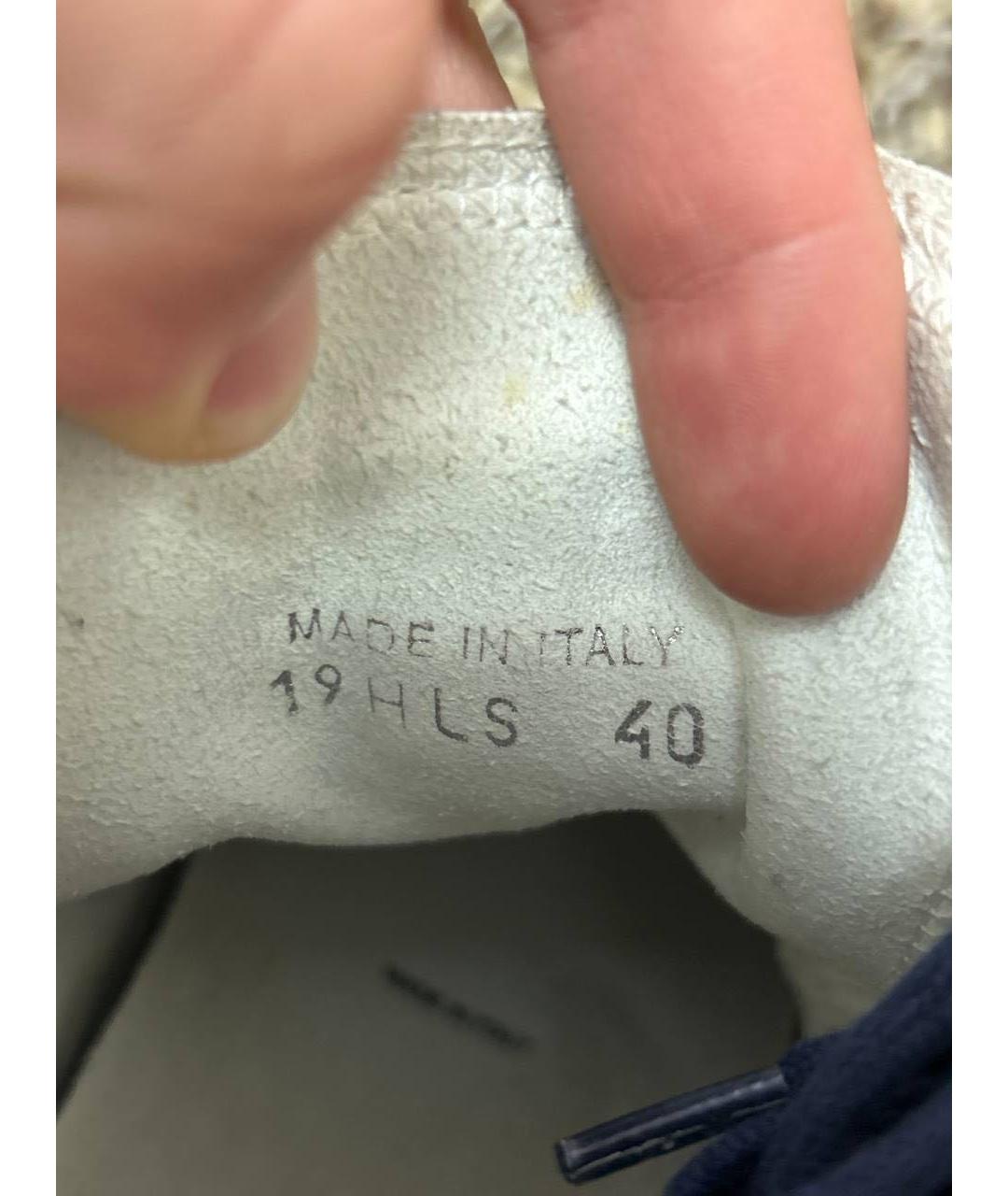 CHRISTIAN DIOR Темно-синие текстильные высокие кроссовки / кеды, фото 5