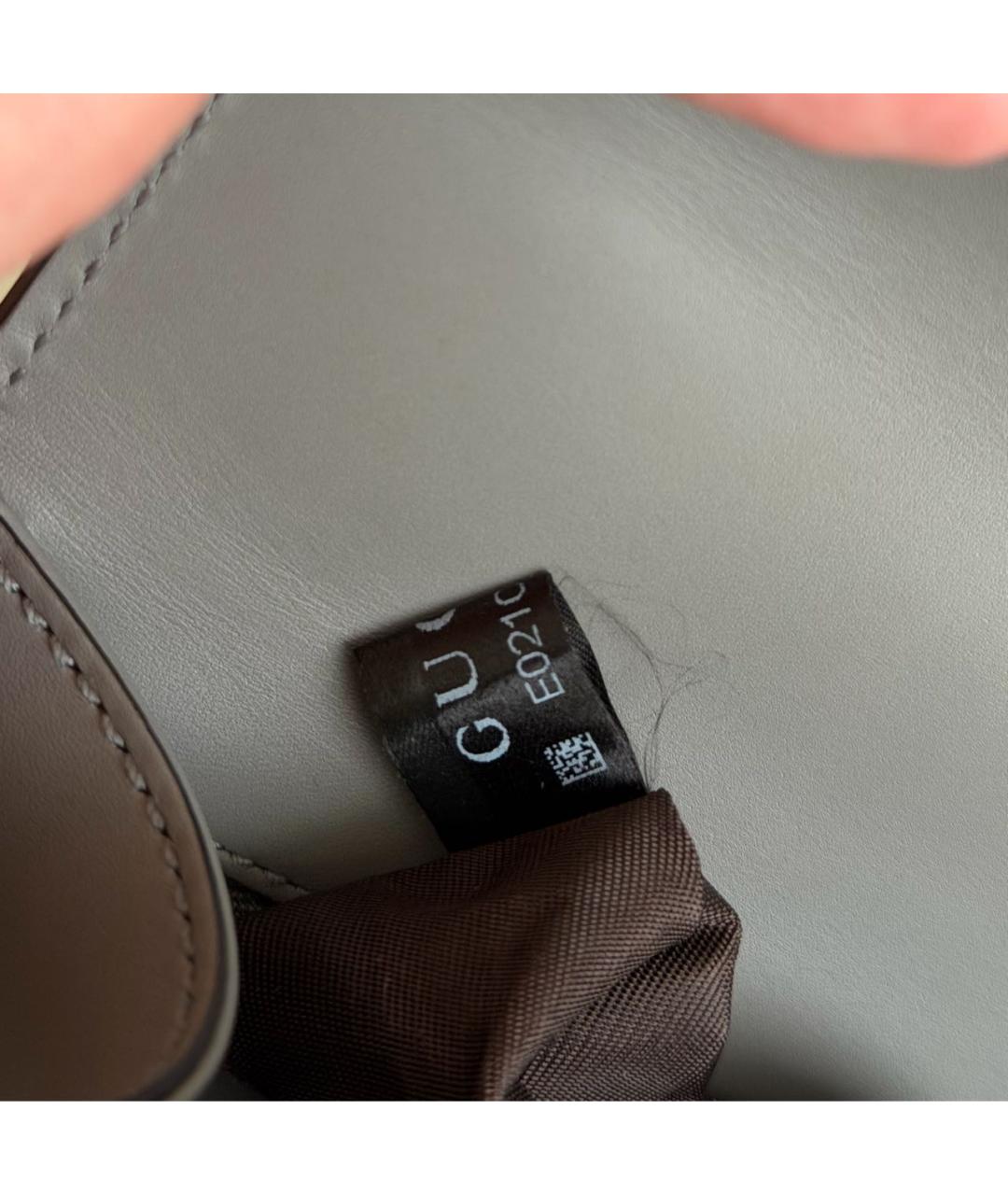 GUCCI Серая кожаная сумка с короткими ручками, фото 7