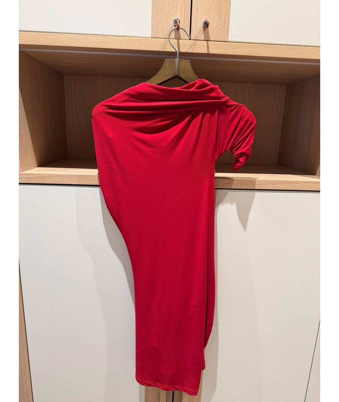 JACQUEMUS Красное вискозное коктейльное платье, фото 2