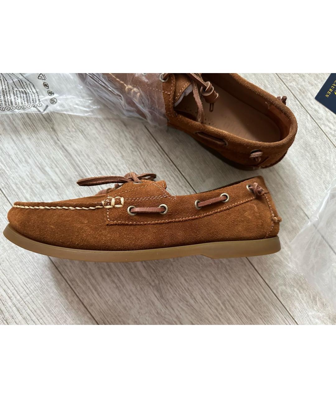 POLO RALPH LAUREN Коричневые замшевые мокасины, фото 6