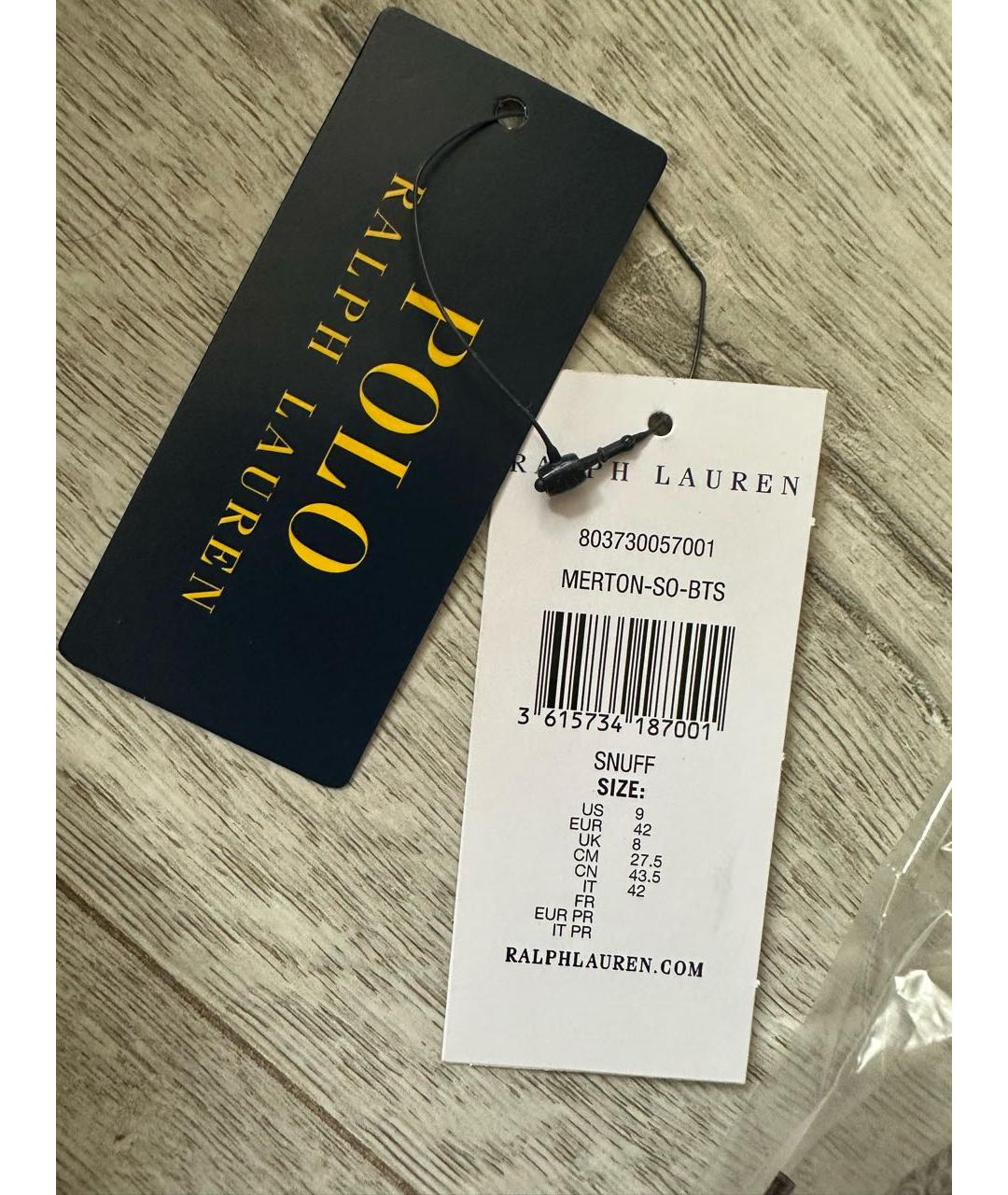 POLO RALPH LAUREN Коричневые замшевые мокасины, фото 5