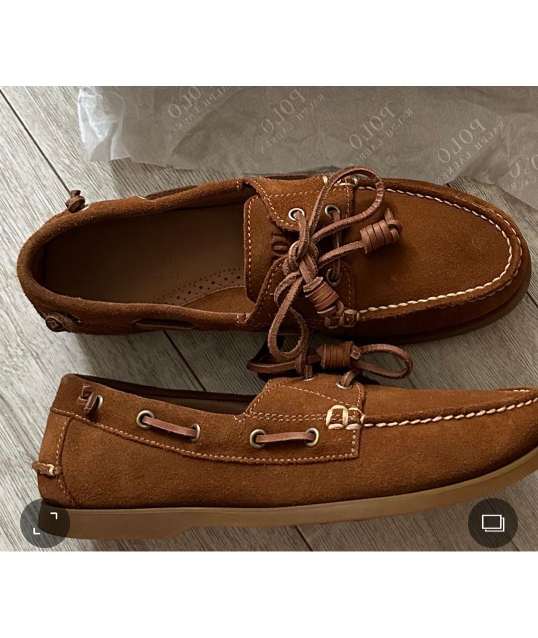 POLO RALPH LAUREN Коричневые замшевые мокасины, фото 2