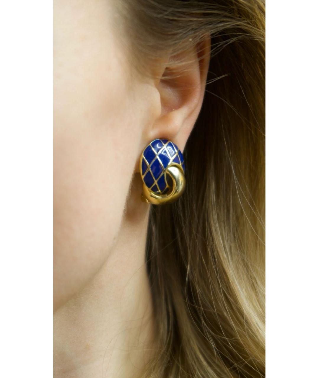 BALENCIAGA Синие металлические клипсы, фото 3