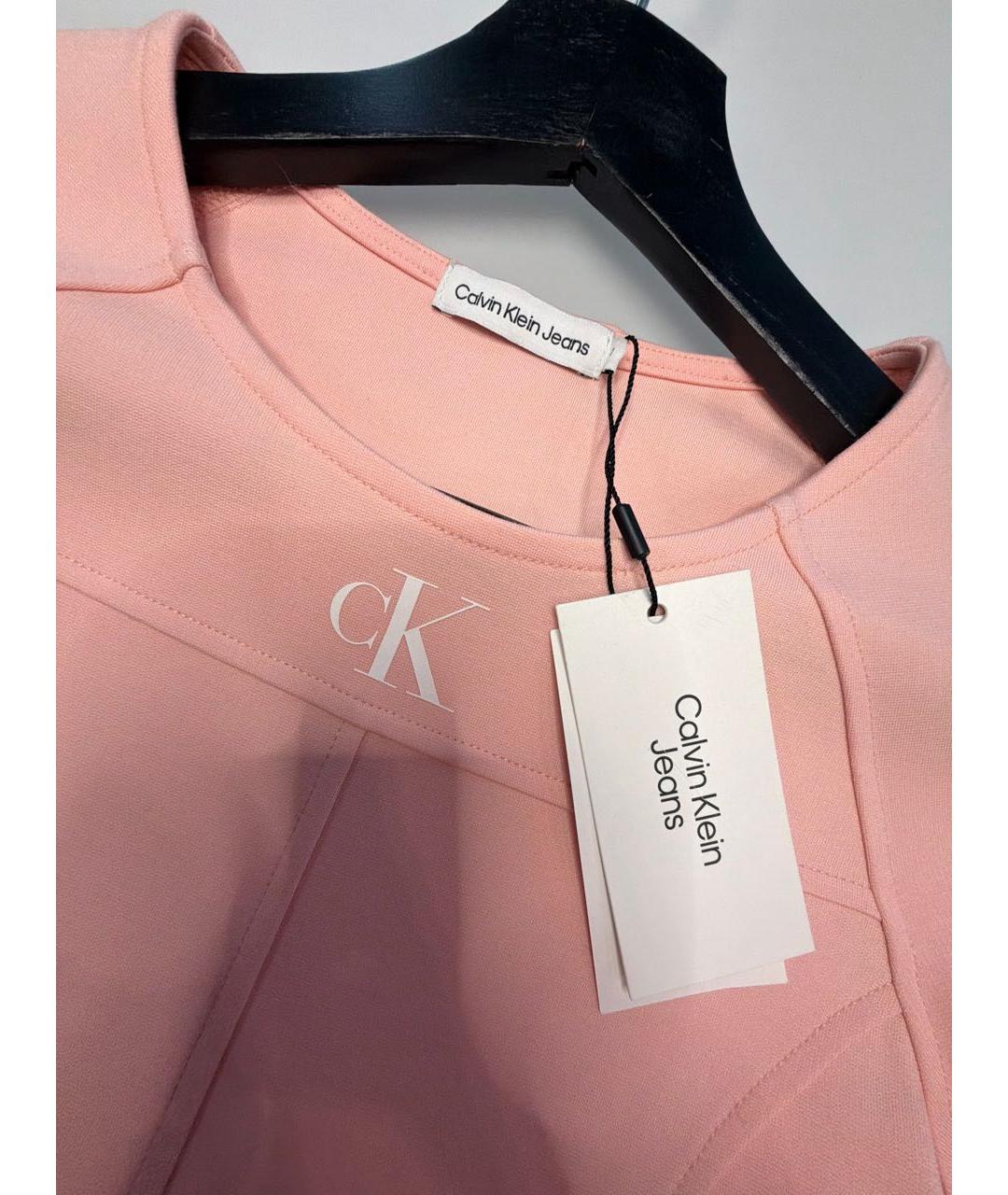 CALVIN KLEIN Розовое хлопковое повседневное платье, фото 3