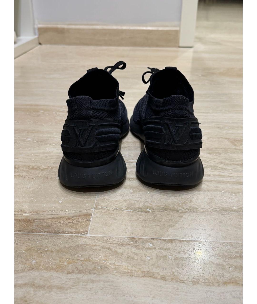LOUIS VUITTON Черные текстильные низкие кроссовки / кеды, фото 4