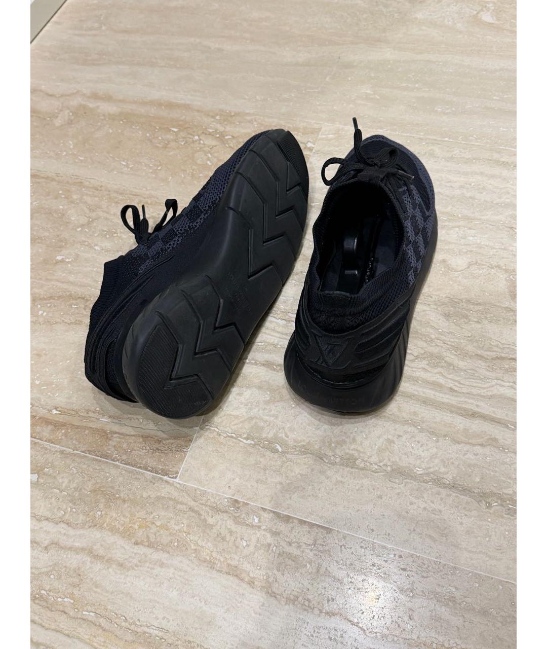 LOUIS VUITTON Черные текстильные низкие кроссовки / кеды, фото 5
