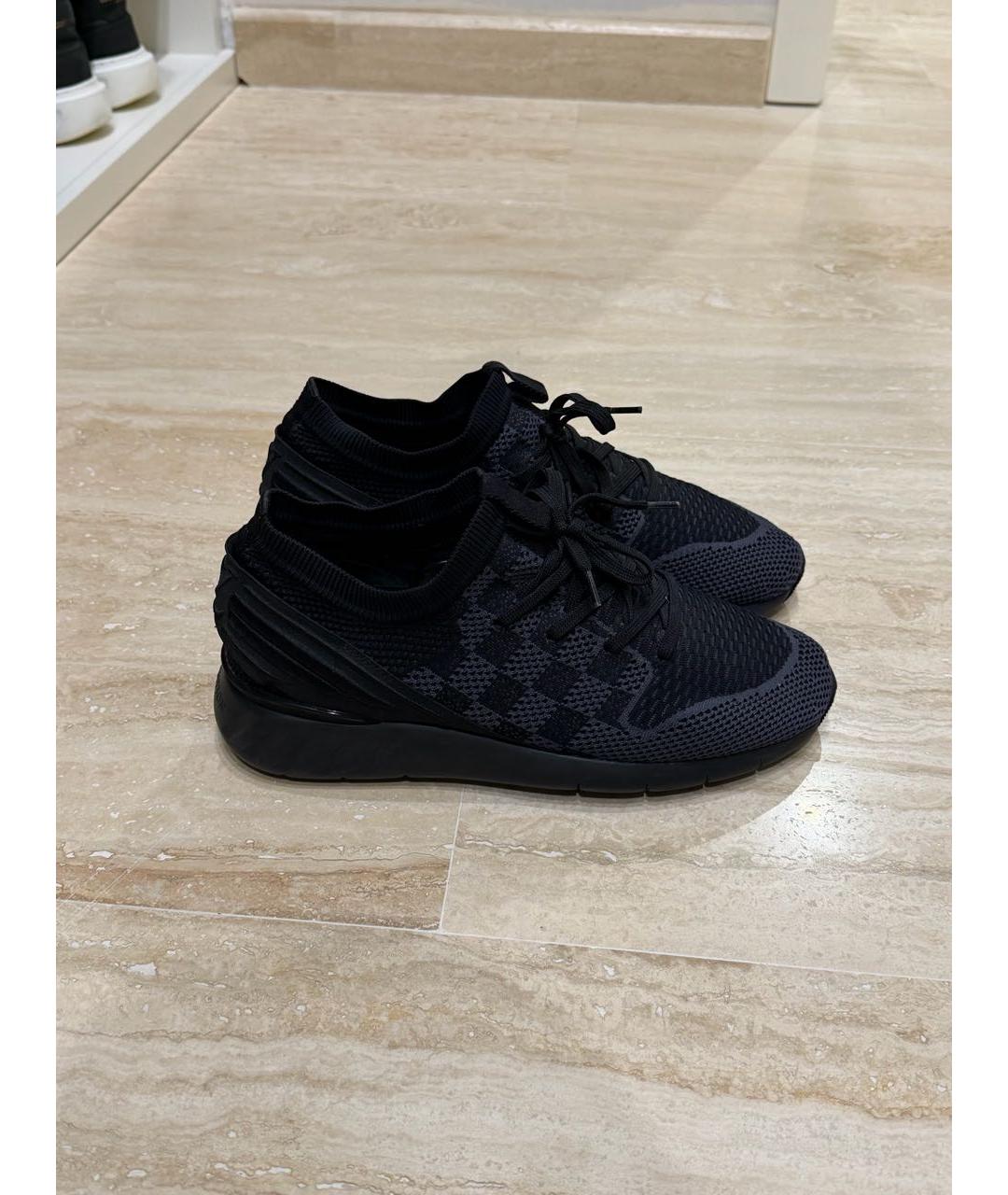 LOUIS VUITTON Черные текстильные низкие кроссовки / кеды, фото 3