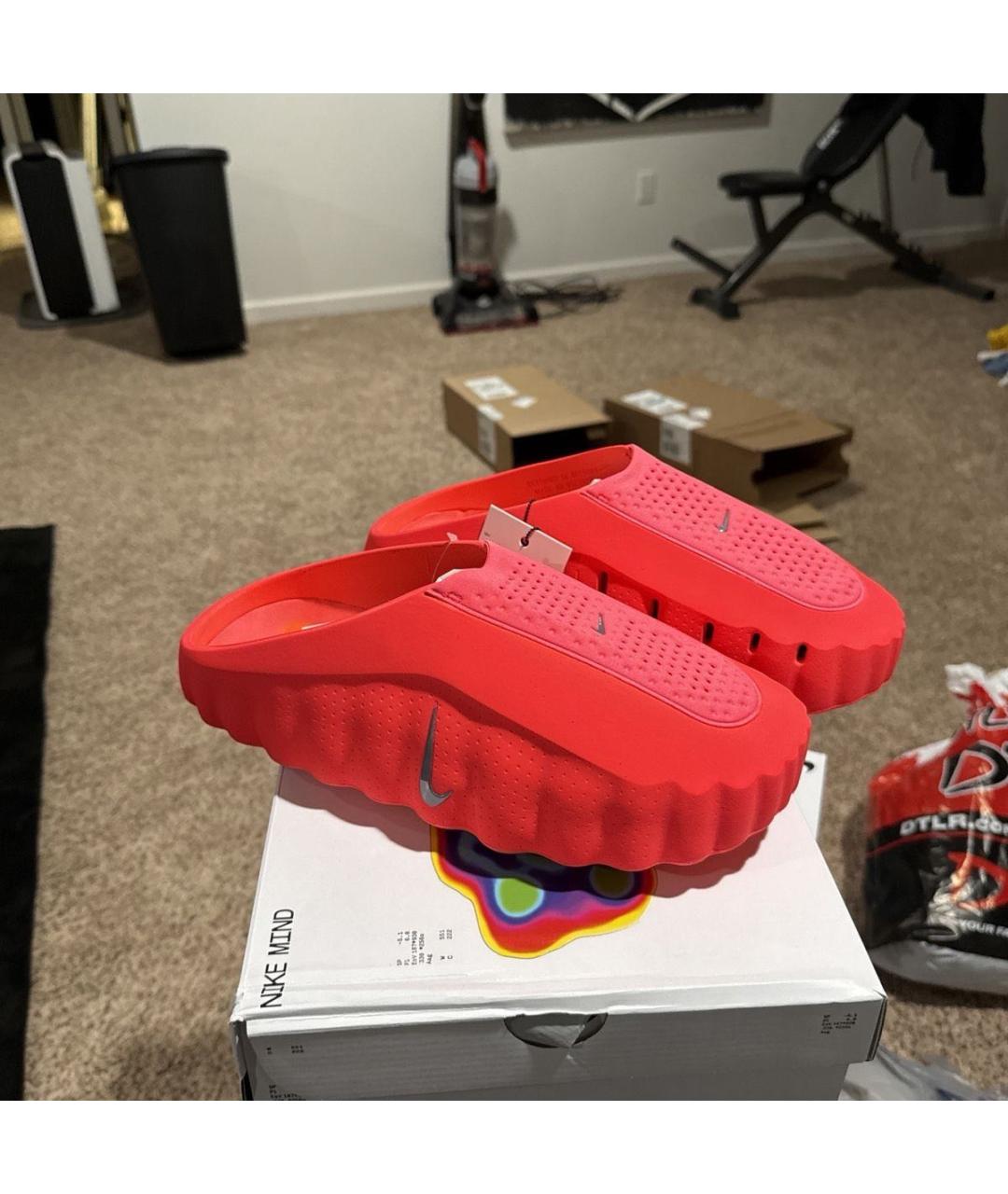 NIKE Красные резиновые мюли, фото 2