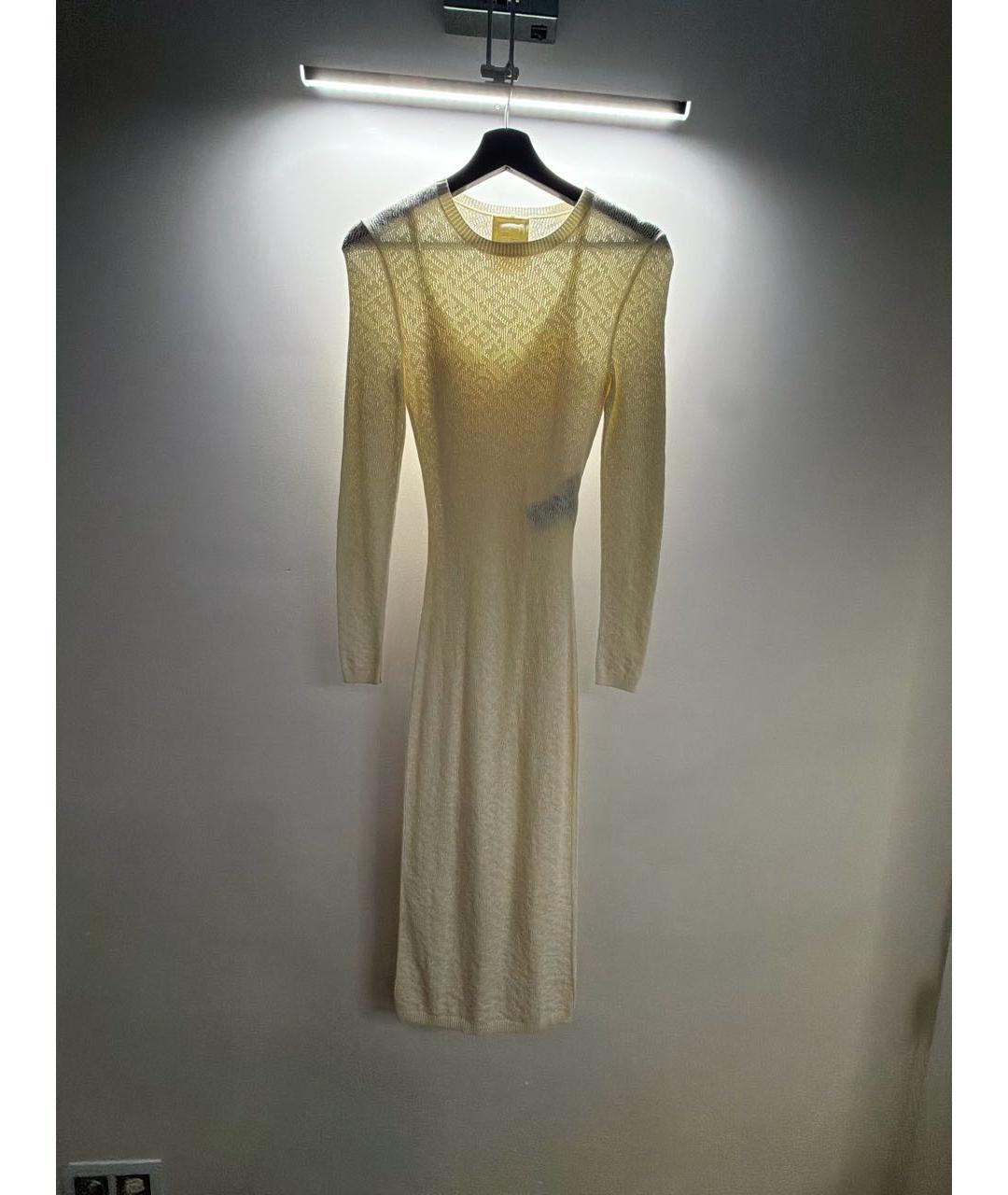 FENDI Бежевое хлопковое платье, фото 3