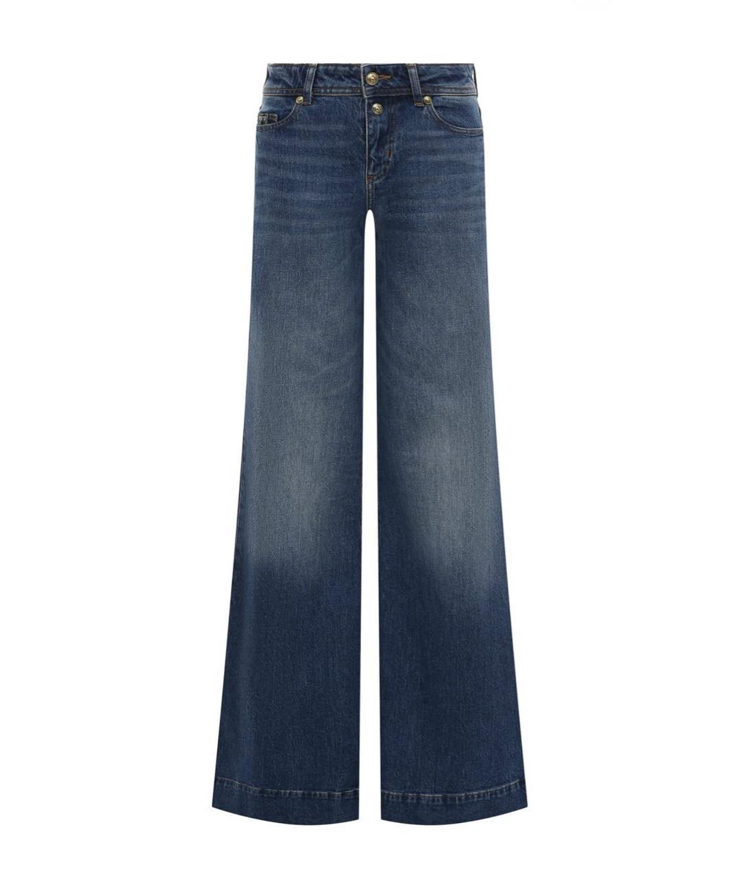 VERSACE JEANS COUTURE Синие хлопко-эластановые джинсы клеш, фото 4