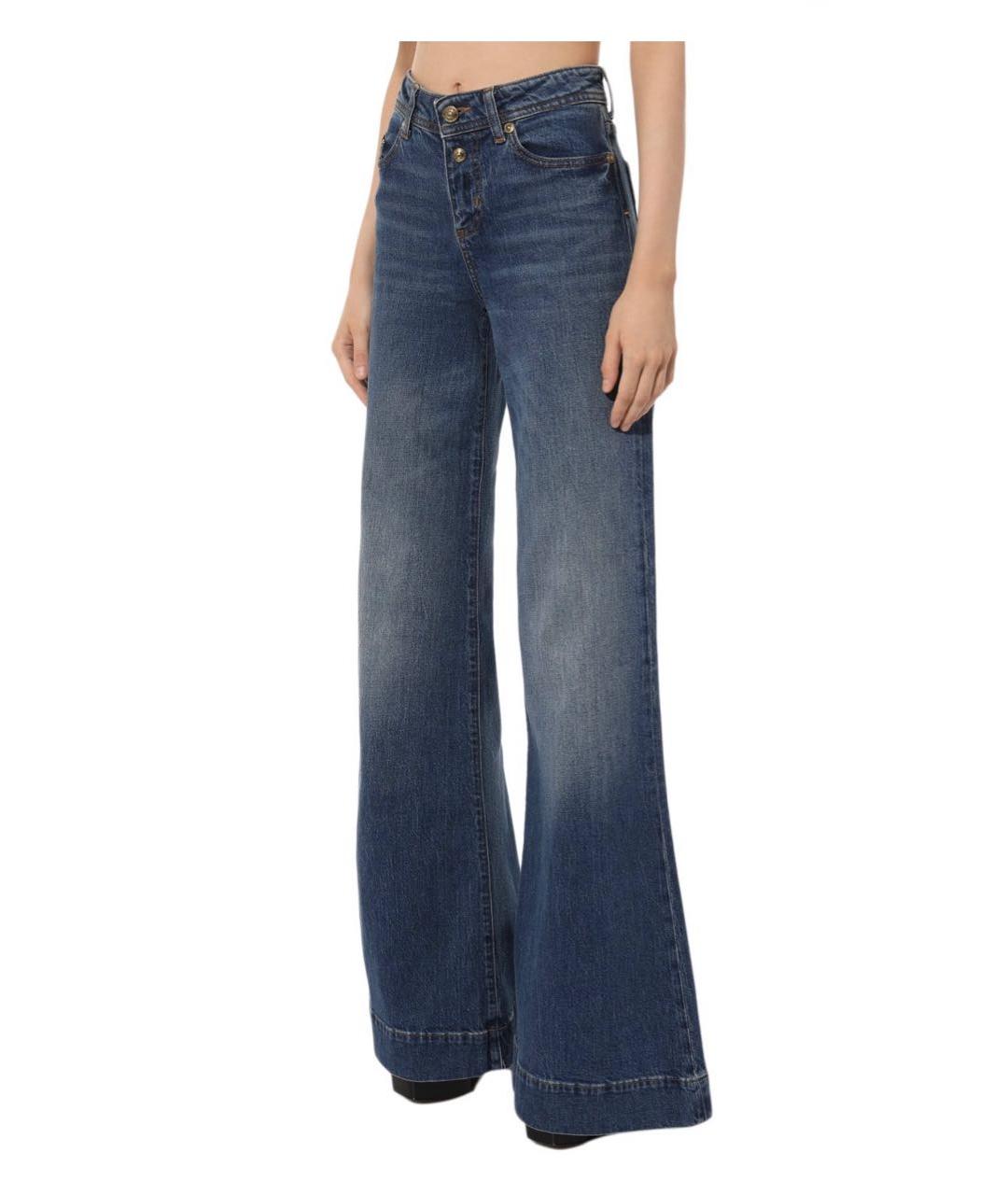 VERSACE JEANS COUTURE Синие хлопко-эластановые джинсы клеш, фото 2