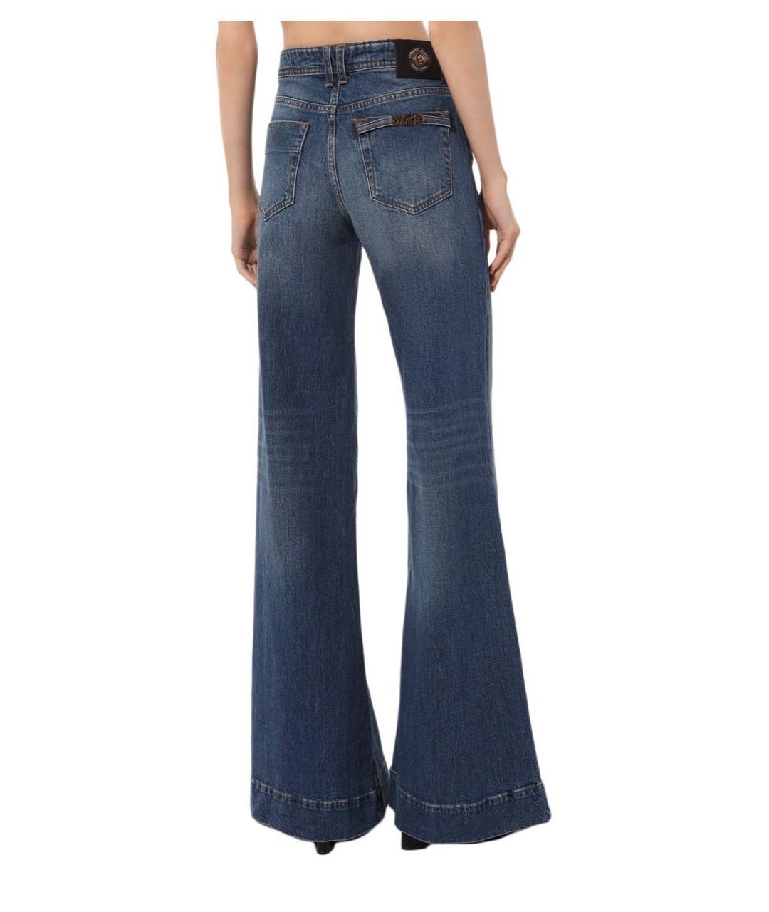 VERSACE JEANS COUTURE Синие хлопко-эластановые джинсы клеш, фото 3