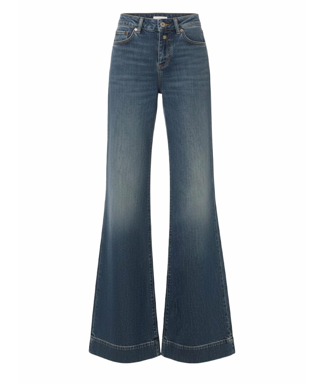 VERSACE JEANS COUTURE Синие хлопко-эластановые джинсы клеш, фото 1