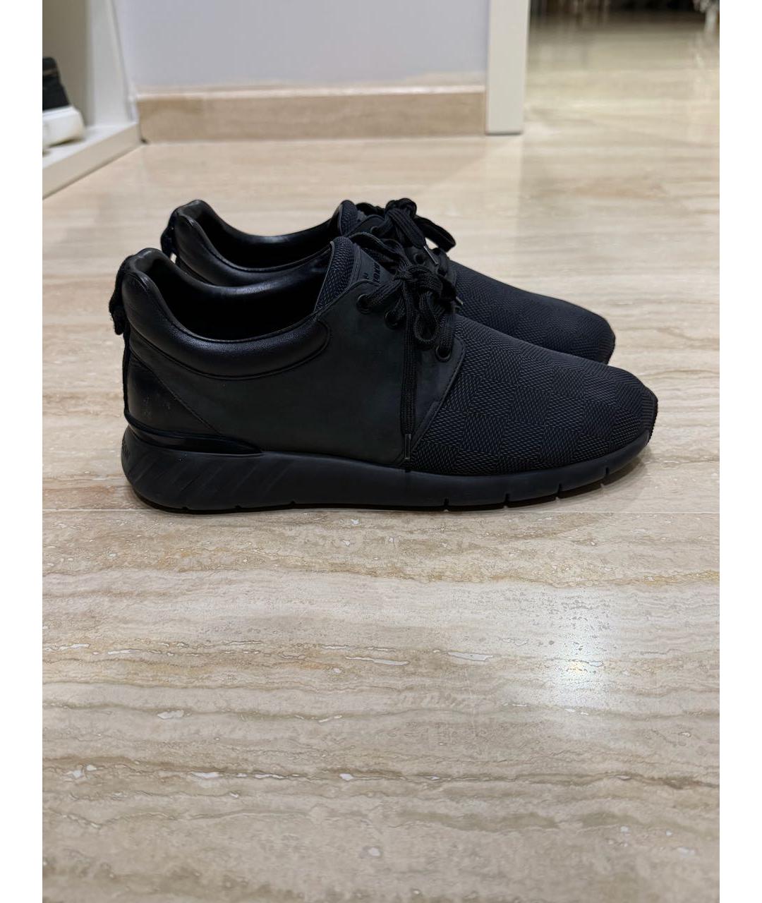 LOUIS VUITTON Черные кожаные низкие кроссовки / кеды, фото 2