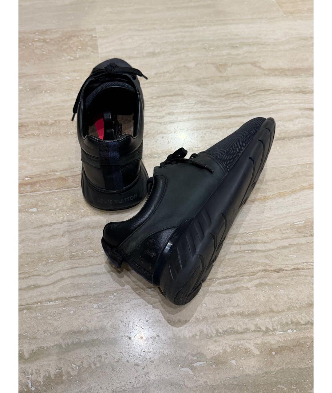 LOUIS VUITTON Черные кожаные низкие кроссовки / кеды, фото 6
