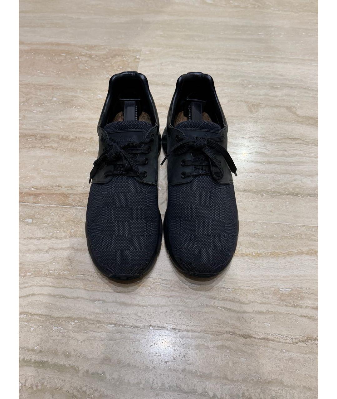 LOUIS VUITTON Черные кожаные низкие кроссовки / кеды, фото 3