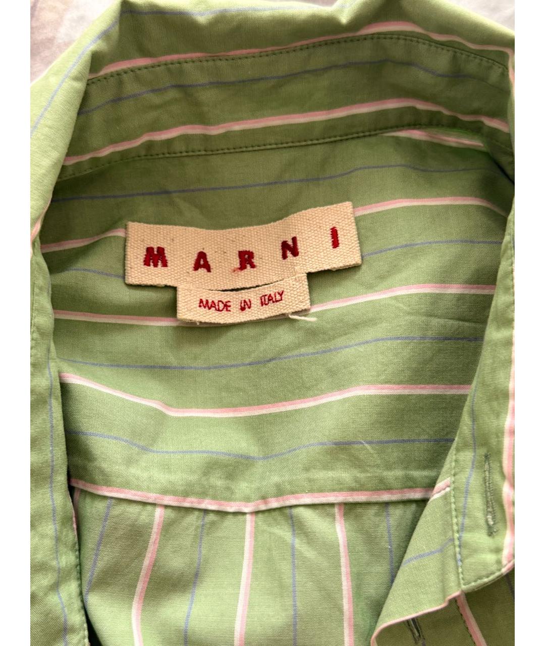 MARNI Салатовая хлопковая рубашка, фото 2