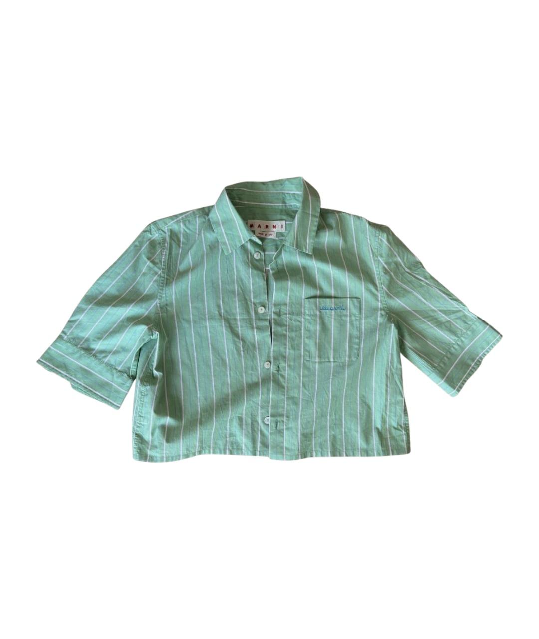 MARNI Салатовая хлопковая рубашка, фото 1