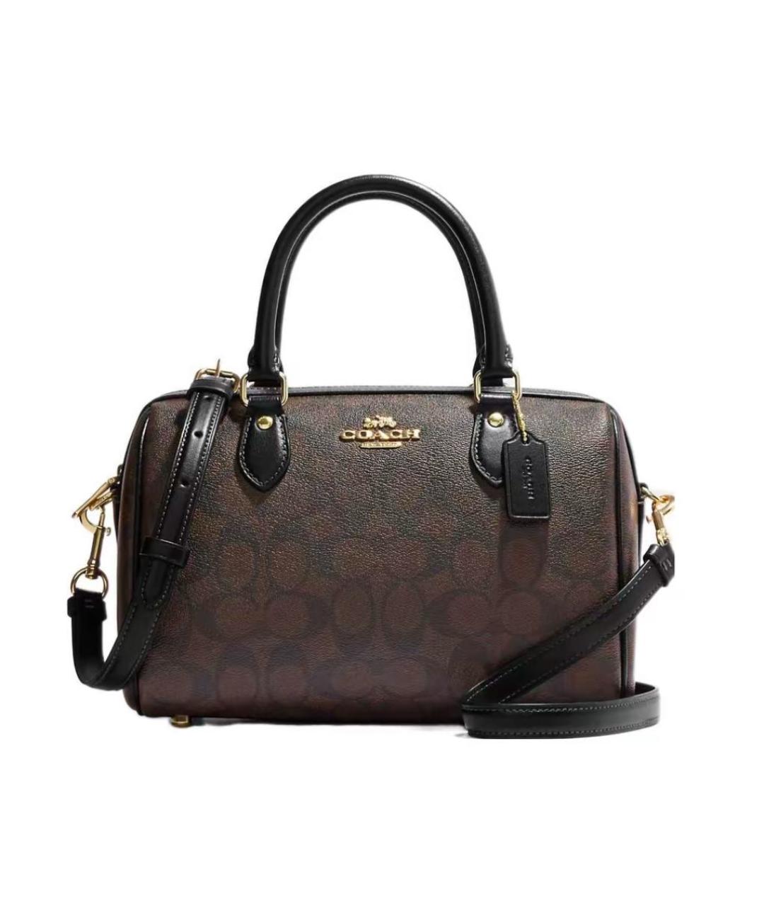 COACH Коричневая сумка с короткими ручками, фото 1
