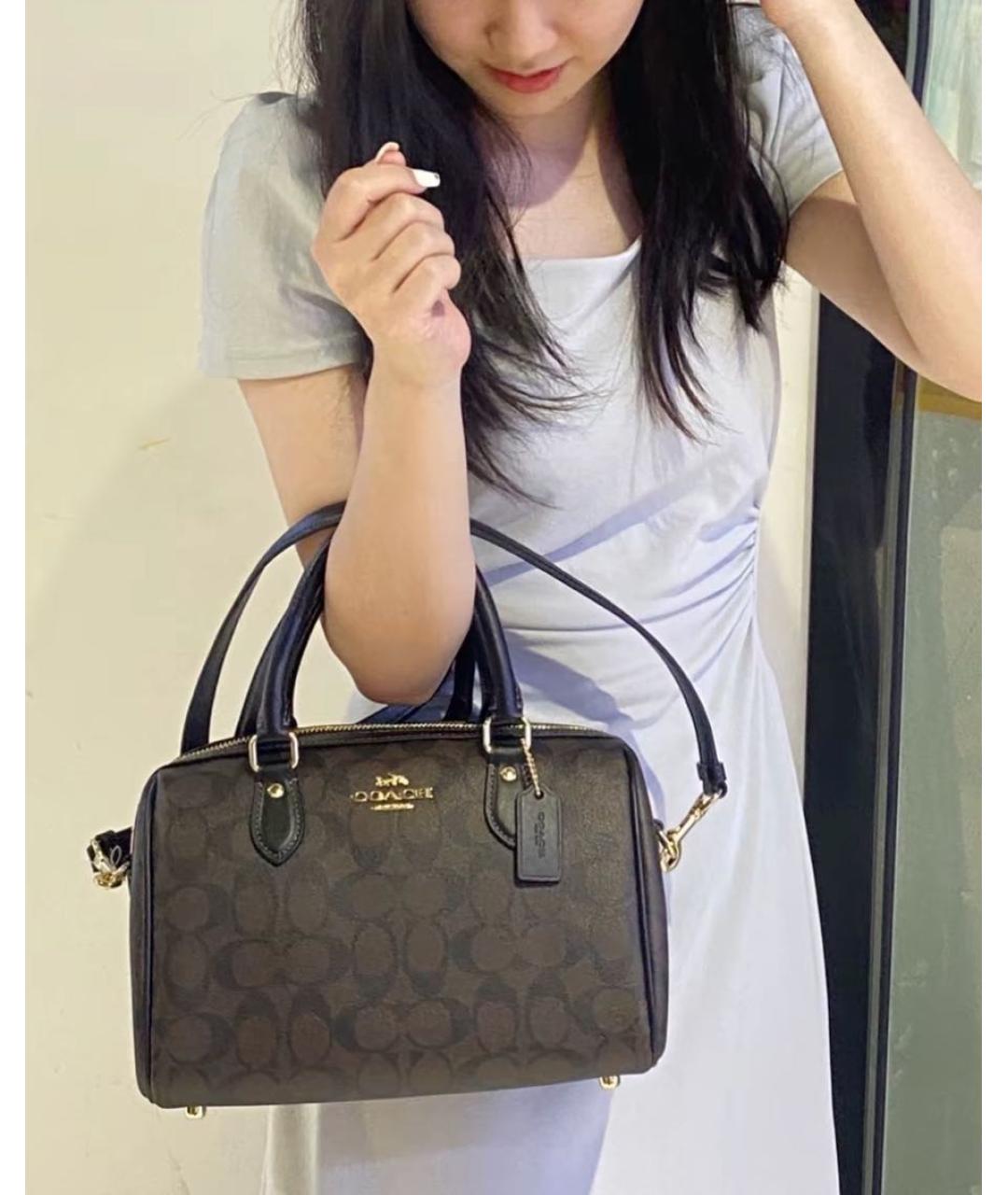 COACH Коричневая сумка с короткими ручками, фото 2