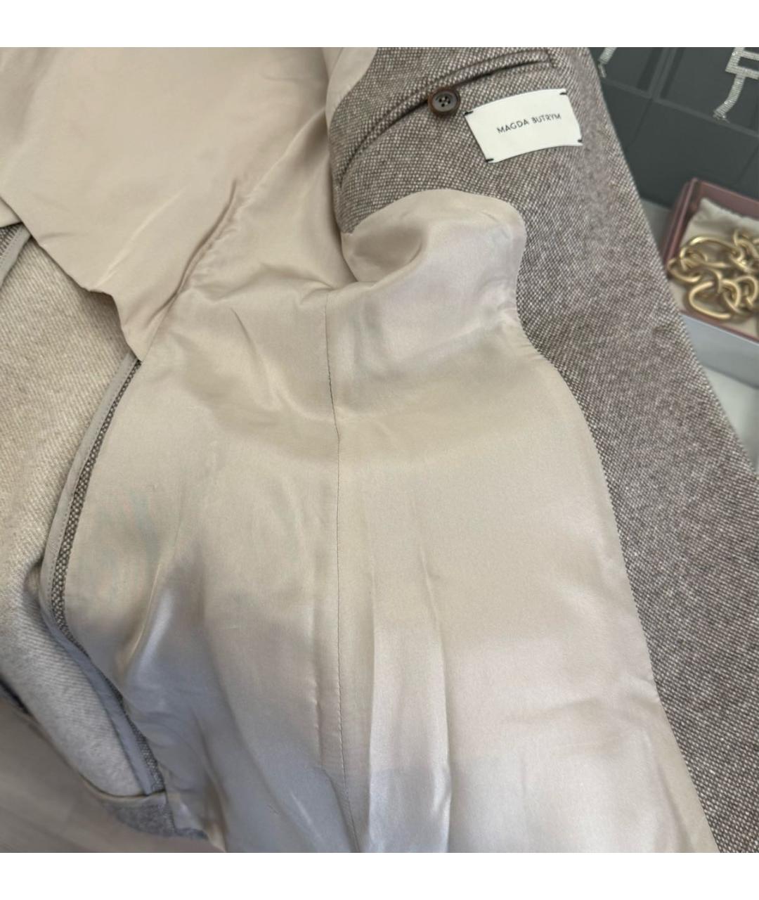 MAGDA BUTRYM Бежевый шерстяной жакет/пиджак, фото 4