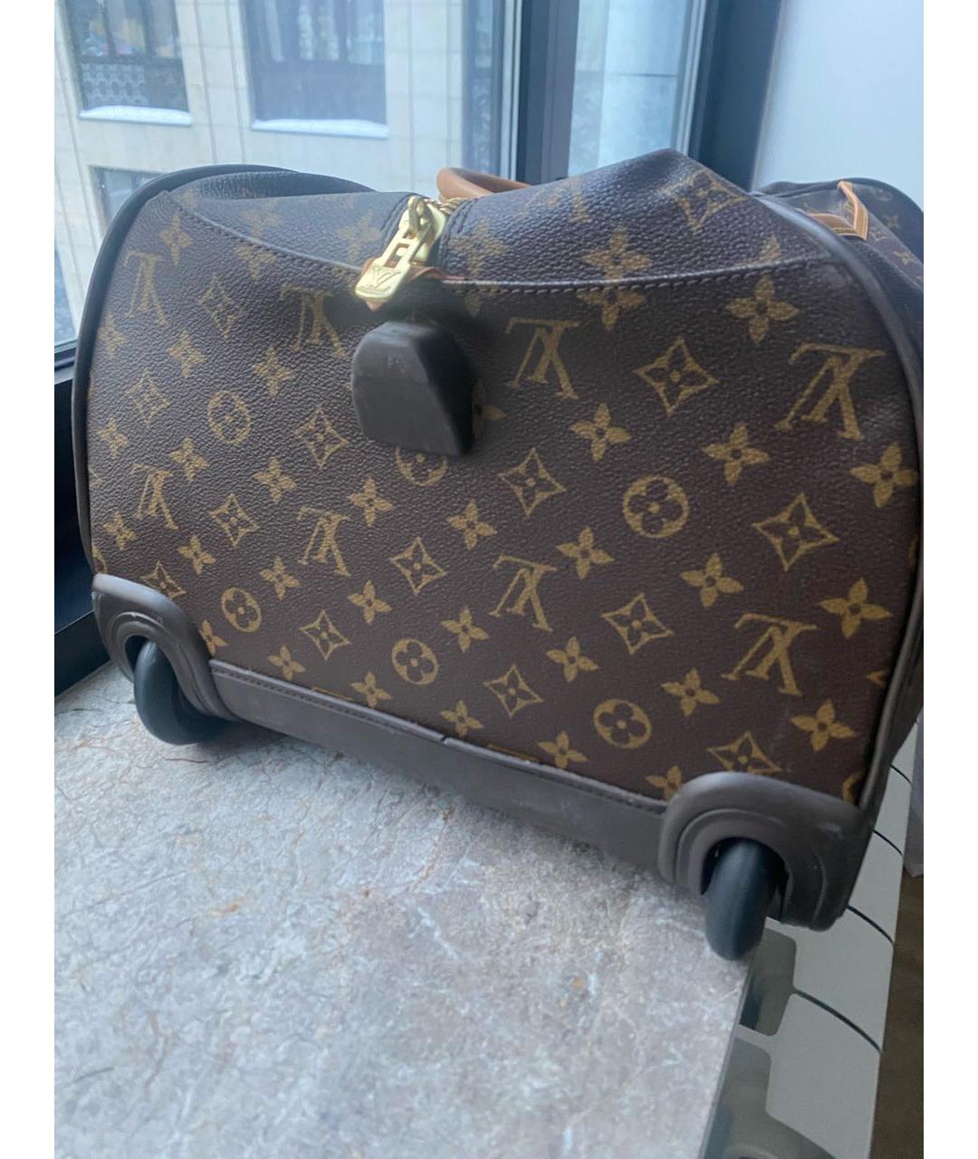 LOUIS VUITTON Коричневый чемодан, фото 4