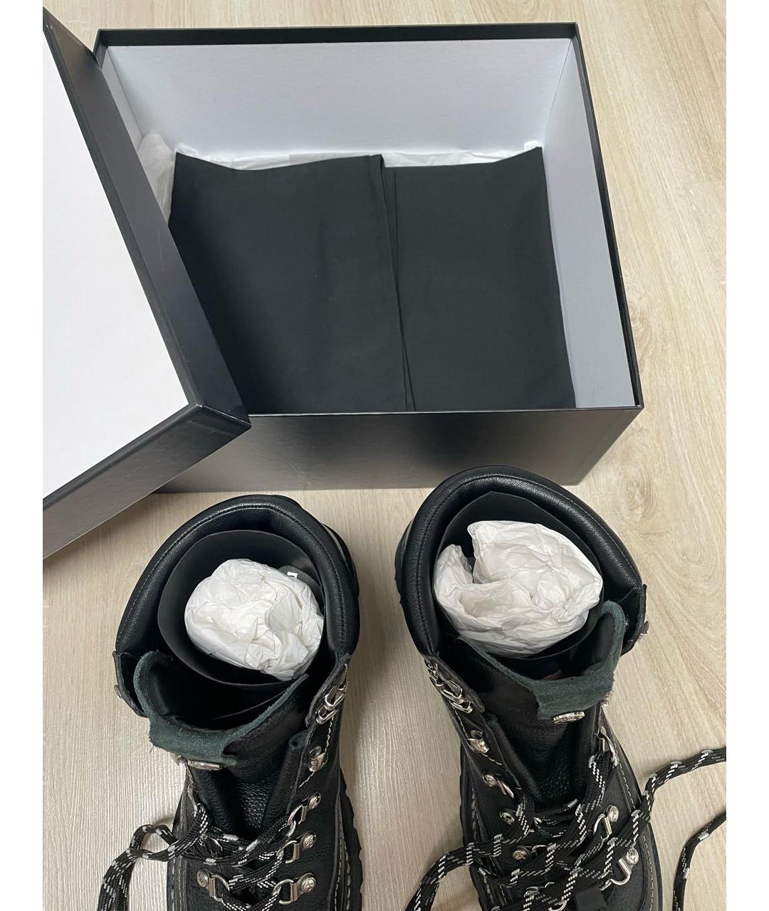 DSQUARED2 Черные кожаные высокие ботинки, фото 5