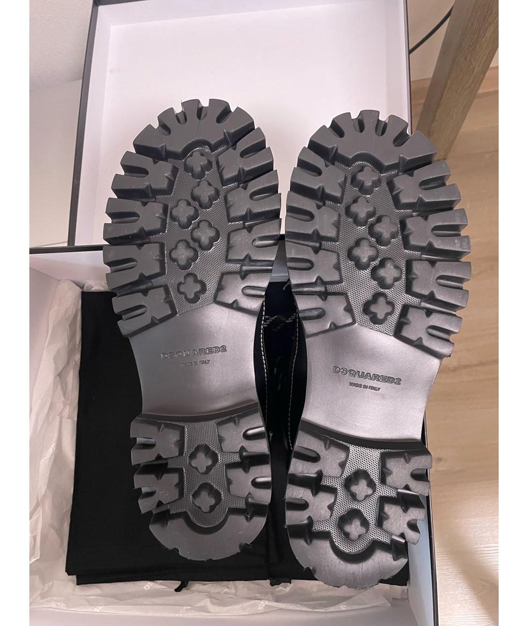 DSQUARED2 Черные кожаные высокие ботинки, фото 7